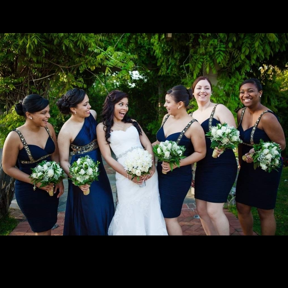 Navy blue & Gold formal dress